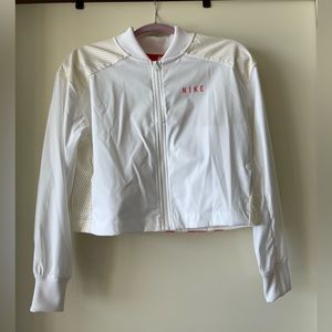 Nike white mesh bomber jacket
